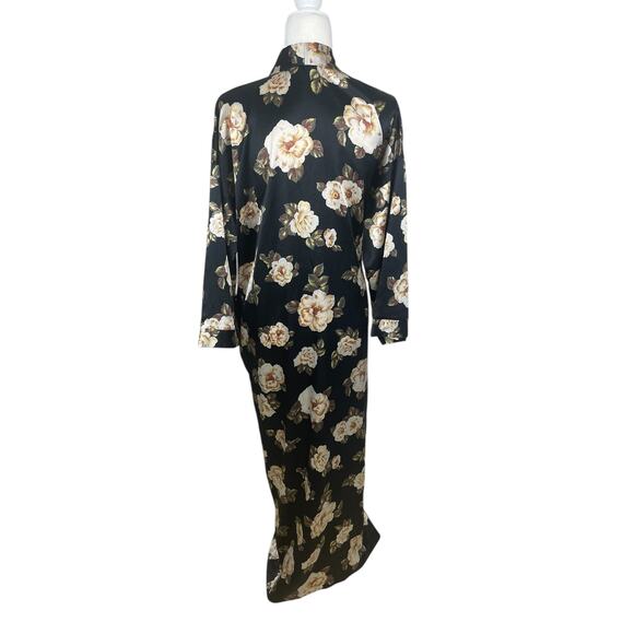 VTG Valentino Intimo Neiman Marcus Floral Lace Long Robe Women's XLP NO BELT - Picture 6 of 16